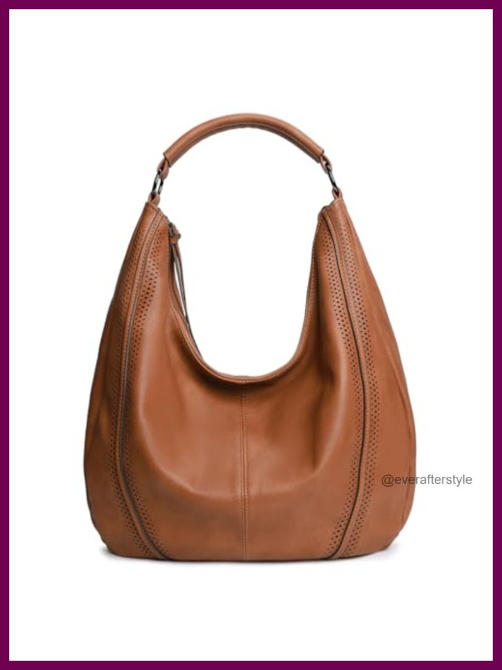 Synthetic Vegan Leather Hobo Shoulder Bag Tote Adjustable Crossbody Strap